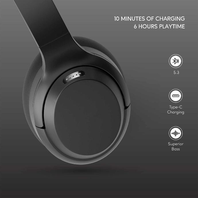 alt tag="Soundtec By Porodo Eclipse Wireless Headphone High-Clarity Mic With ENC Environment Noise Cancellation Deep Bass Black"