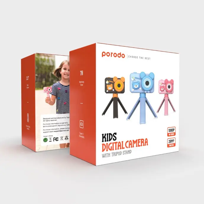Porodo Lifestyle Camera & Webcam Kids Digital Camera Packing Pink