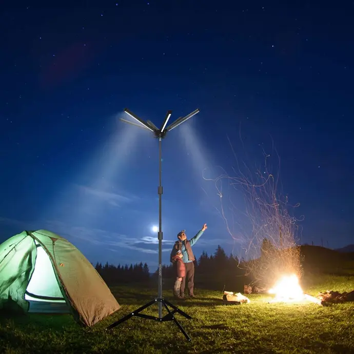 Porodo Camping Essentials Camping Light Adjustable Brightness Black