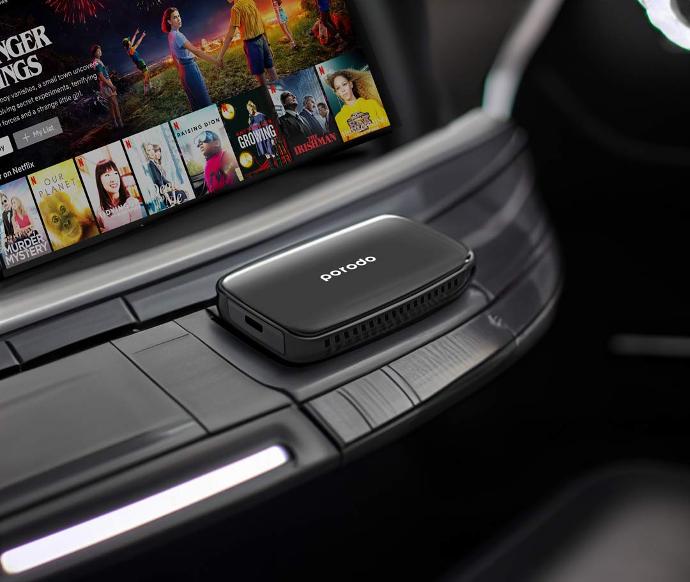 alt tag="Porodo Porodo  Universal Wireless CarPlay & Android Auto Smart Box with Media Portable Black"