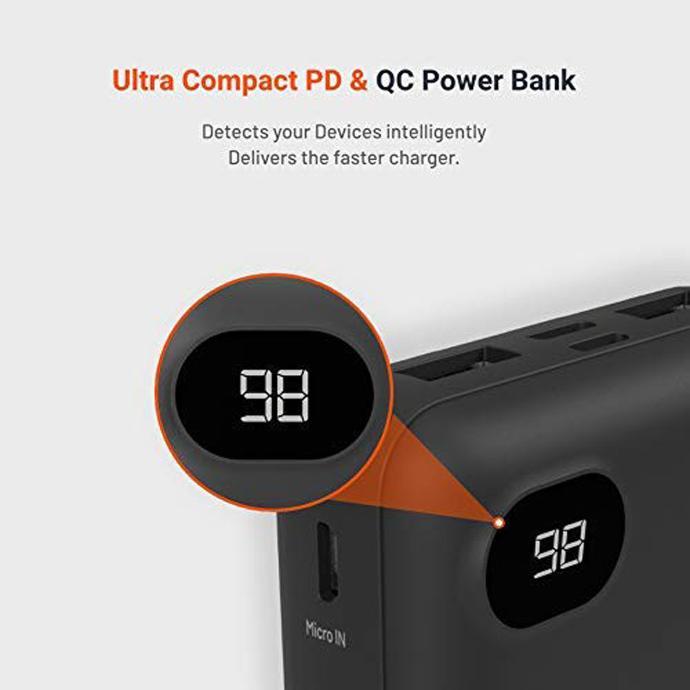 alt tag="Porodo Power Bank Porodo 4-Port Power Bank 10000mAh with Digital Power Display Fast Charge Black"