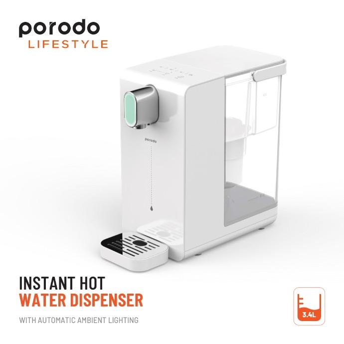 alt tag="Porodo Lifestyle Instant Hot Water Dispenser With Automatic Ambient Lighting Compact White"