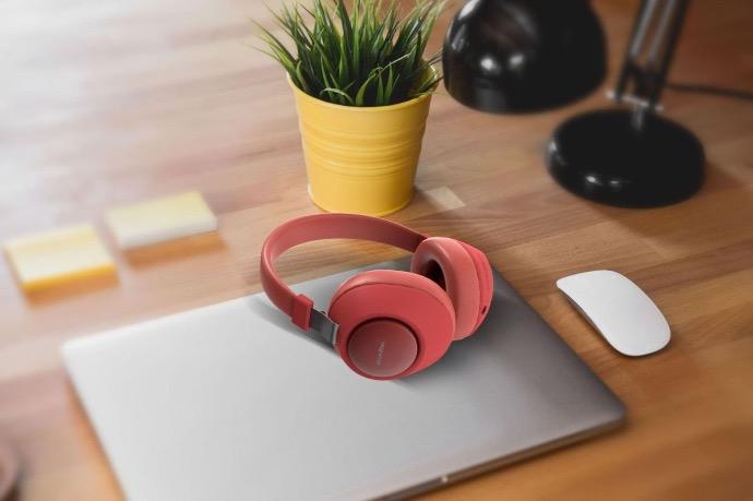 alt tag="Porodo Headphones Porodo Portable Bluetooth 5.0 Headphones with Noise Cancelling, Active Siri Lightweight Red"