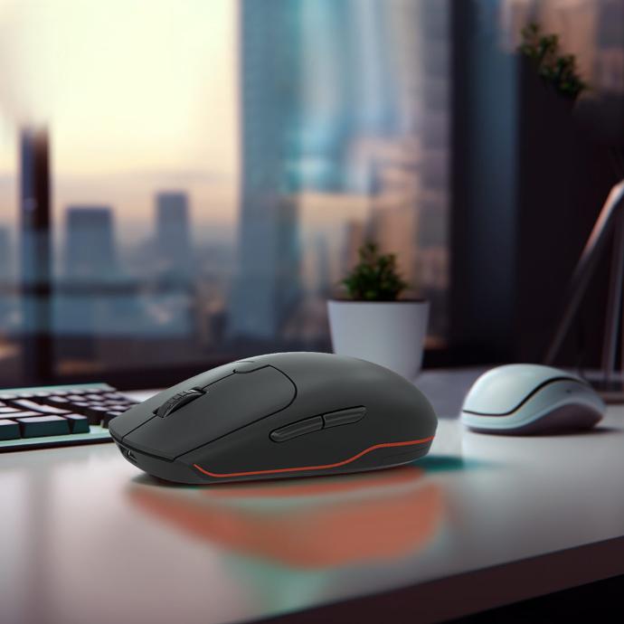 alt tag="Porodo 2 in 1 2.4G Wireless Office Mouse - Black Lightweight Black"