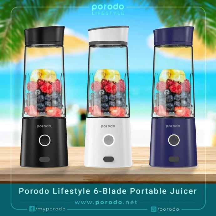 alt tag="Porodo Lifestyle Portable Blender, Powerful Juicer With 6 Blades 400ml Compact Black"
