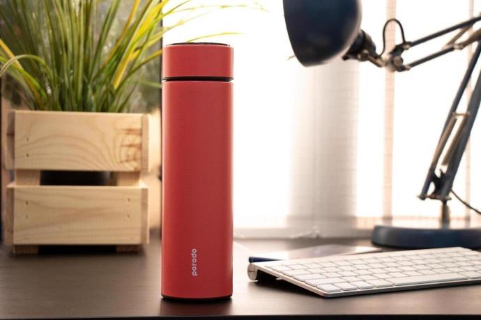 alt tag="Porodo Lifestyle Smart Water Bottle With Temperature Indicator(500ml) Portable Red"