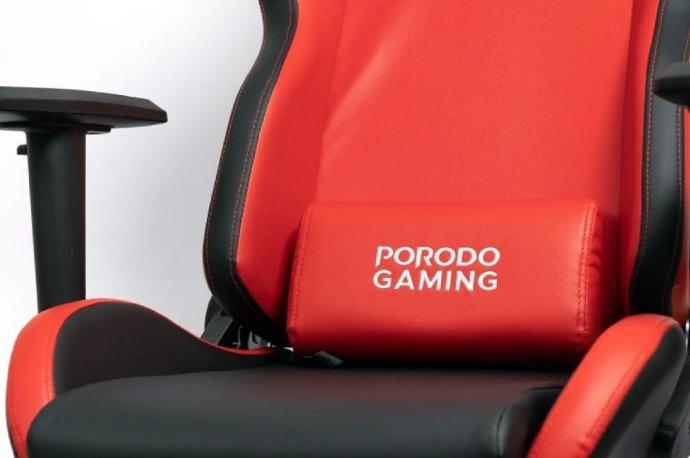 alt tag="Porodo Gaming Professional Gaming Chair With Molded Foam Seats And 2D Armrest Comfortable Black and Red"