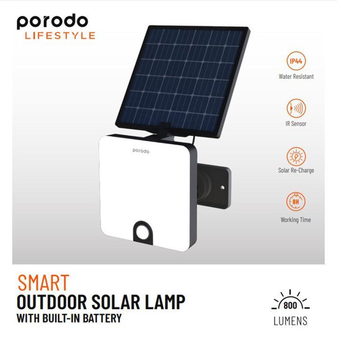 alt tag="Porodo Lifestyle By Porodo Smart Outdoor Solar Lamp With Built-in Battery Smart System White"