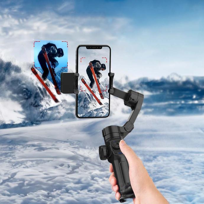 alt="gimbal to hold mobile phone while filming"