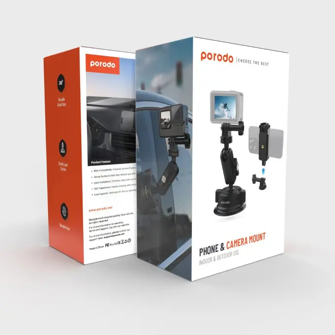 Porodo Holders & Stand Phone & Camera Mount Packing Black