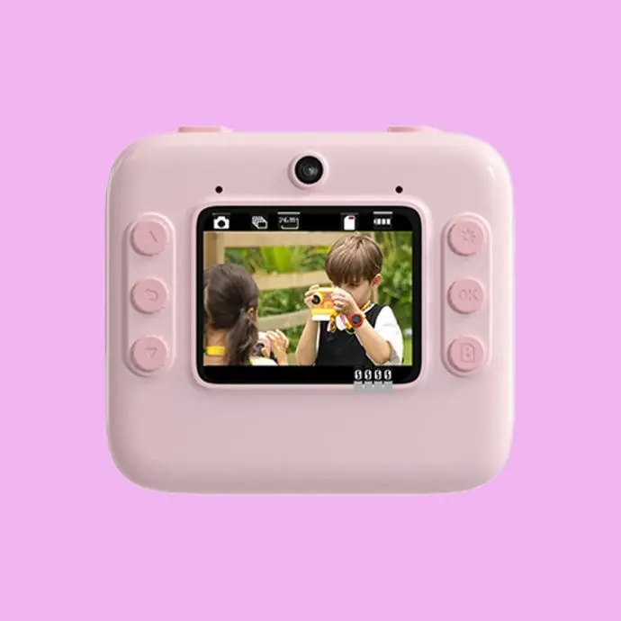 Porodo Camera & Webcam Kids Instant Camera 1080P Resolution Pink