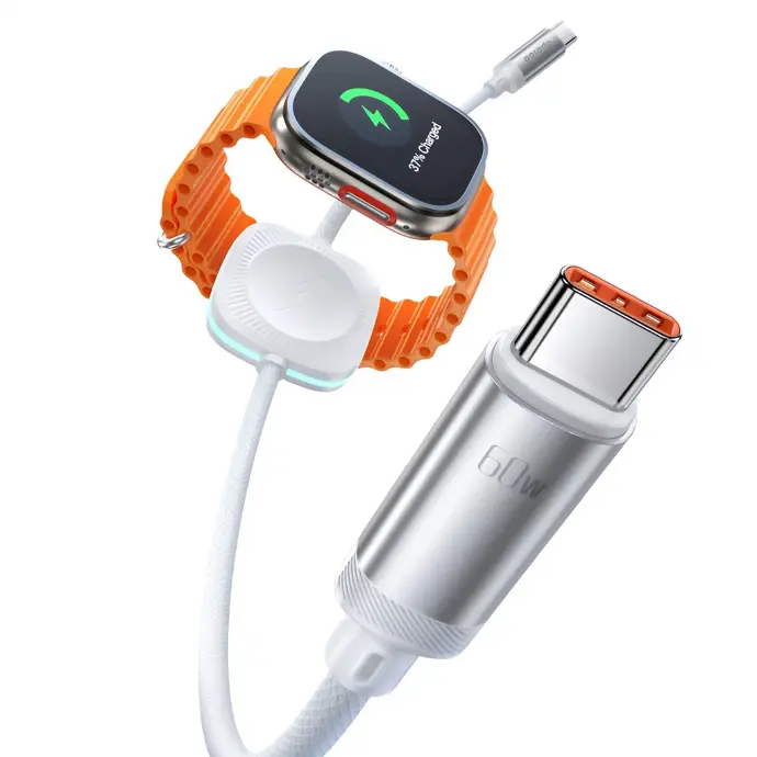 Alt="Porodo Cable & Charger Data & Charge Cable Durable White "