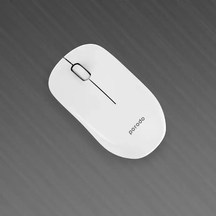 Porodo Keyboard & Mouse Wireless Mouse 1200 DPI White 