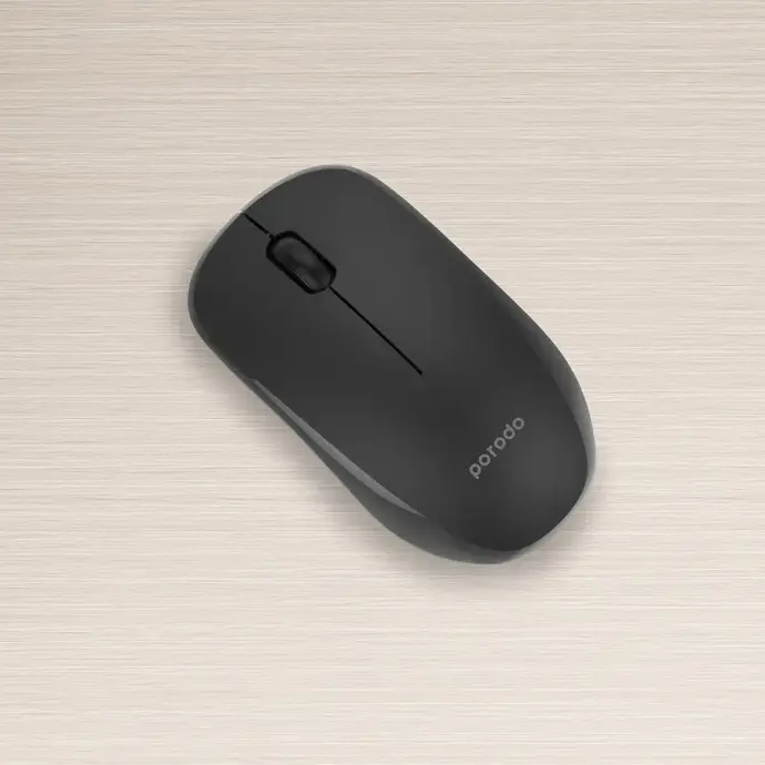 Porodo Keyboard & Mouse Wireless Mouse Rechargeable Black