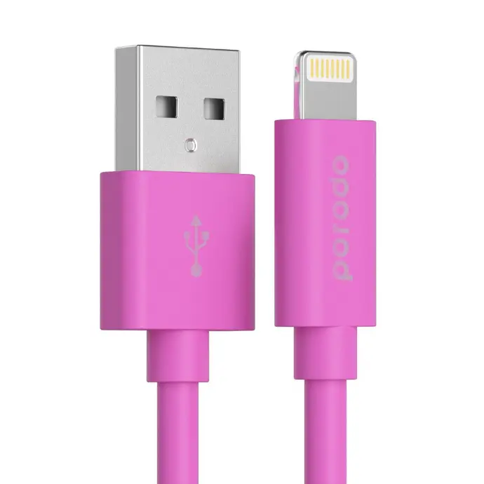 Porodo Cable Charge Adapter Lightning Cable PVC Pink 