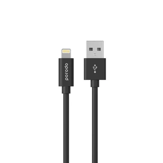 Porodo Cable Charge Adapter Lightning Cable 5000 Bends Black 