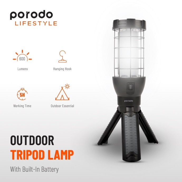 alt="outdoor lamp switched on and features showcased on display"