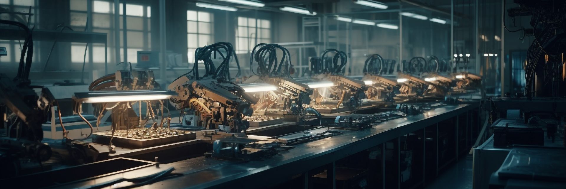 alt="collaborative robots in factory"