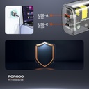 Porodo Dual Output Transparent Quick Charger PD 20W + QC 18W EU - Black