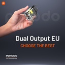 Porodo Dual Output Transparent Quick Charger PD 20W + QC 18W EU - Black