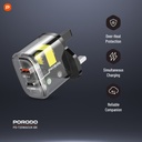 Porodo Dual Output Transparent Quick Charger PD 20W + QC 18W UK - Black
