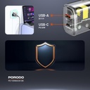 Porodo Dual Output Transparent Quick Charger PD 20W + QC 18W UK - Black