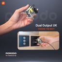 Porodo Dual Output Transparent Quick Charger PD 20W + QC 18W UK - Black