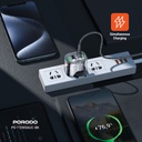 Porodo Dual Output Transparent Charger 2.4A UK with USB-A to USB-C Cable - Black