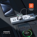 Porodo Dual Output Transparent Charger 2.4A UK with USB-A to Lightning Cable 1.2M - Black