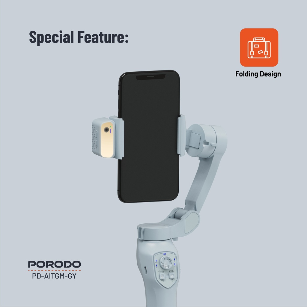 Porodo AI Tracker Gimbal P7C Pro Plus -  Grey