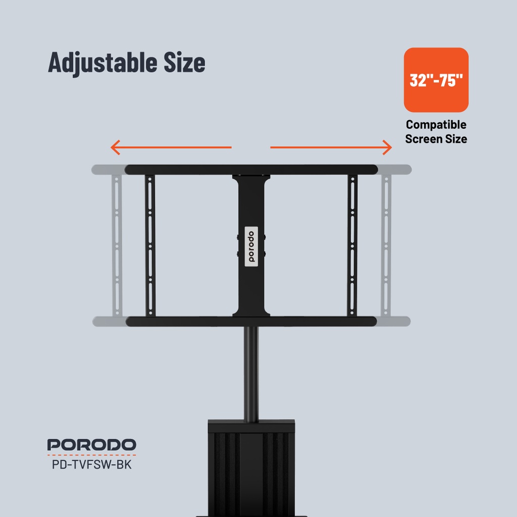 Porodo 32"-75" TV Floor Stand With Wheels 