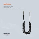 Porodo AUX 3.5 to 3.5 Coil Cable 1.2M - Black
