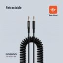 Porodo AUX 3.5 to 3.5 Coil Cable 1.2M - Black