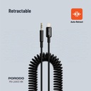 Porodo Lightning to AUX Coil Cable 1.2M - Black 