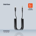 Porodo Lightning to AUX Coil Cable 1.2M - Black 
