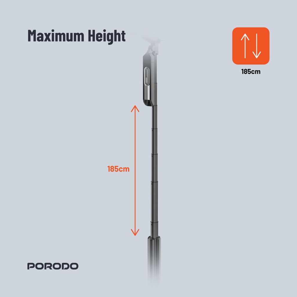 Porodo 360° Tilt Handle Media Pod Folding Quad Base​ - Black