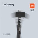 Porodo 360° Tilt Handle Media Pod Folding Quad Base​ - Black