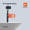 Porodo 360° Tilt Handle Media Pod Folding Quad Base​ - Black