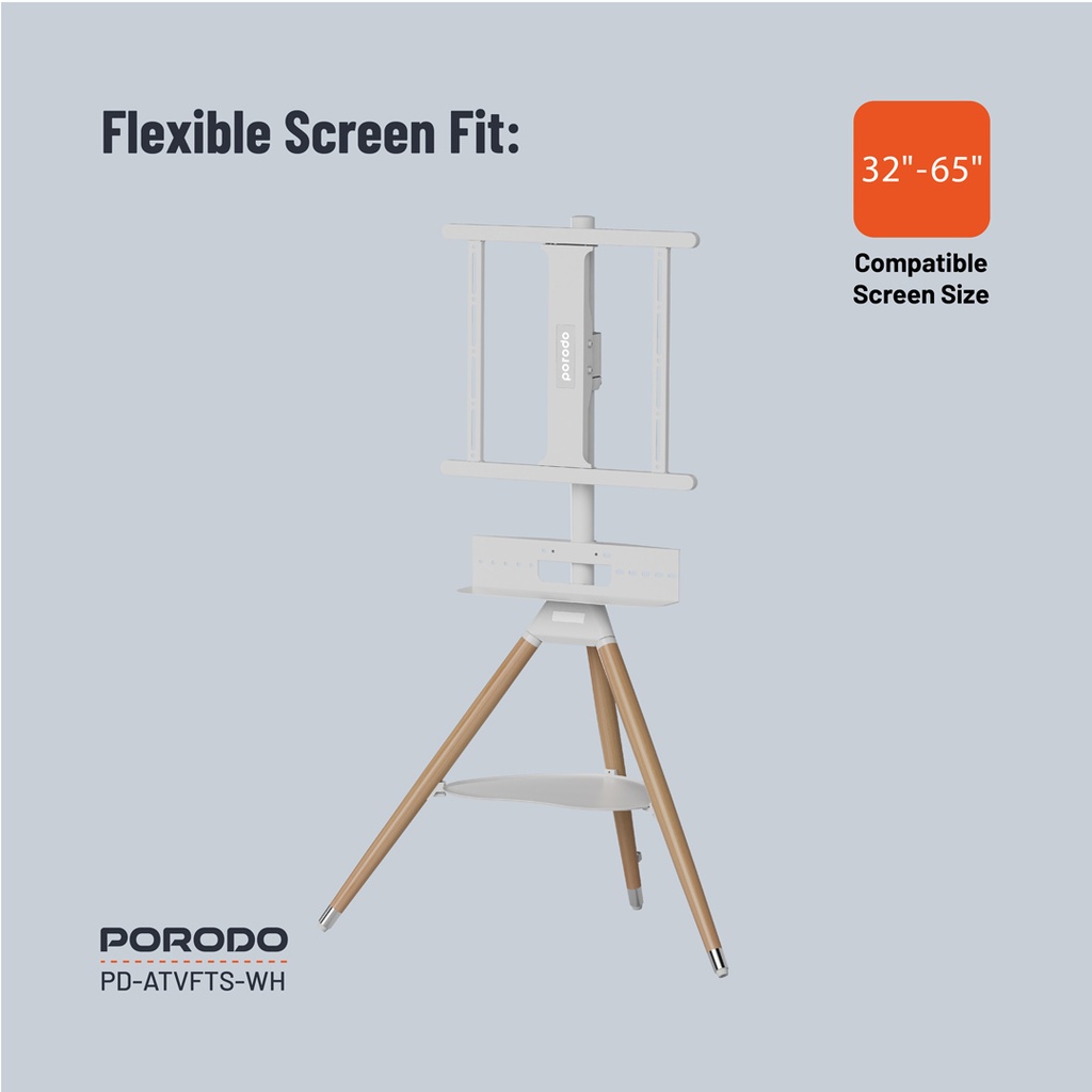 Porodo TV Stand Wooden Tripod