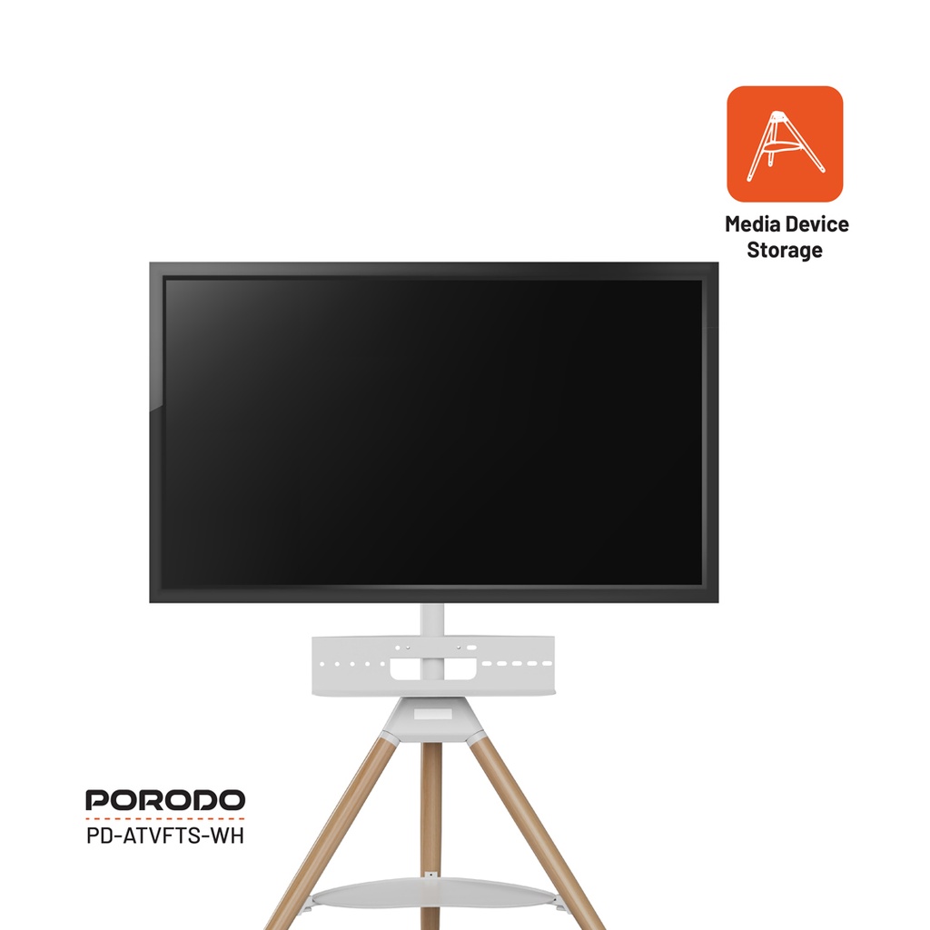 Porodo TV Stand Wooden Tripod