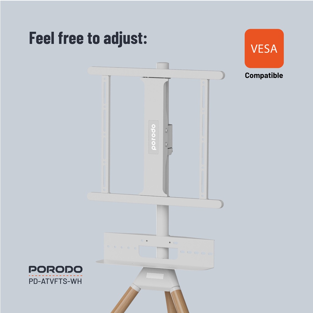 Porodo TV Stand Wooden Tripod