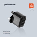 Porodo Dual Output Charger With USB-A Lightning Cable 1.2M