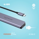 Porodo Blue 7 In 1 Hub HDMI 2XUSB-A 2XUSB-C SD MicroSD