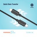 Porodo Blue 20W PD Type C to Lightning PVC Cable 1.2M - Black
