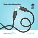 Porodo Blue 20W PD Type C to Lightning PVC Cable 1.2M - Black