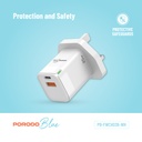 Porodo Multiport Wall Socket 3250W With  3 AC & 2 USB-A QC3.0 & USB-C PD 20W UK Version