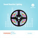 Porodo Blue 16.4 Ft Sound Reactive RGB Strip Light with 44 Key Remote