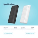 Porodo Blue 10000mAh Slim Power Bank Dual USB-A Output
