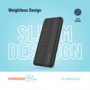 Porodo Blue 10000mAh Slim Power Bank Dual USB-A Output