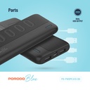 Porodo Blue 10000mAh Slim Power Bank Dual USB-A Output